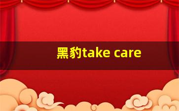 黑豹take care